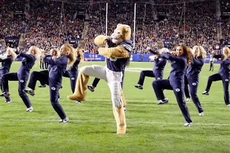 The BYU mascot's dance routine: A celebration of school spirit